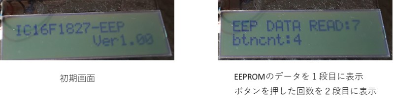 EEPROMのデータを読み込んでLCDに表示