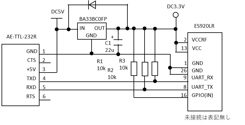 ES920LR接続用の回路例1
